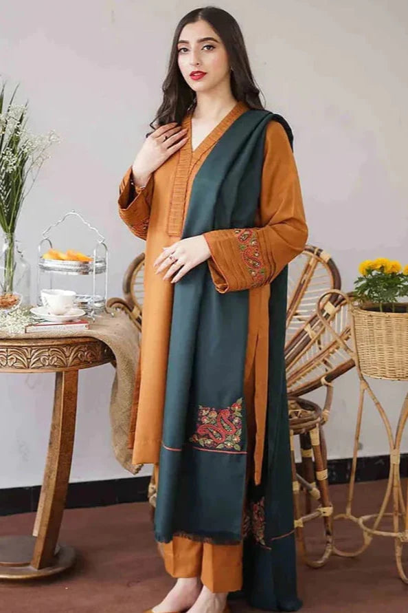 Aisling Dhanak 3PC Unstitched Embroidered-889