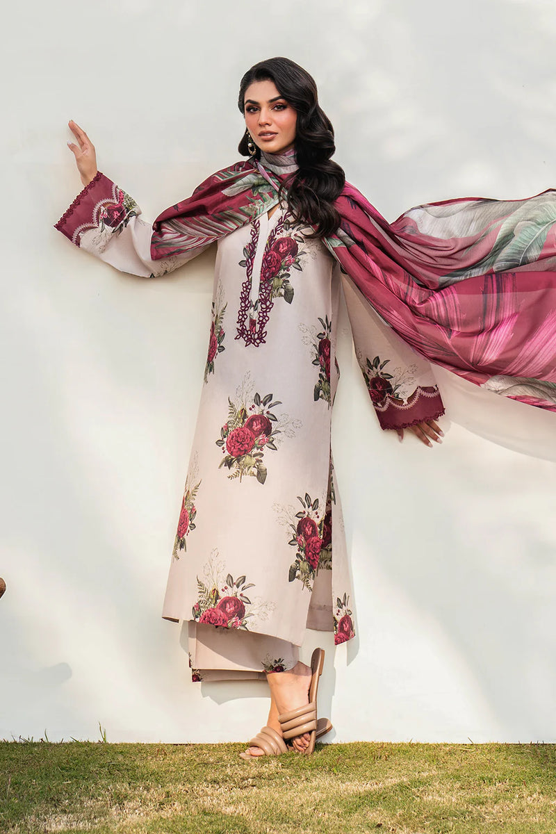 IZNIK - 3PC USTITCHED KARANDI PRINTED SHIRT WITH KARANDI PRINTED DUPATTA AND TROUSER-12572