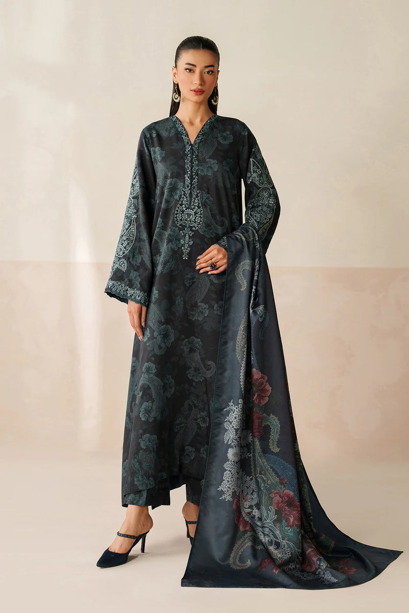 BAROQUE 3PC viscose PRINTED SHIRT WITH VISCOSE PRINTED DUAPTTA AND TROUSER-14280