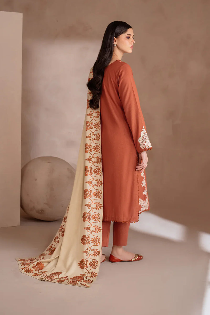 IZNIK- UNSTITCHED 3PC DHANAK EMBROIDERED WITH DHANAK EMBROIDERED SHAWL - 4246