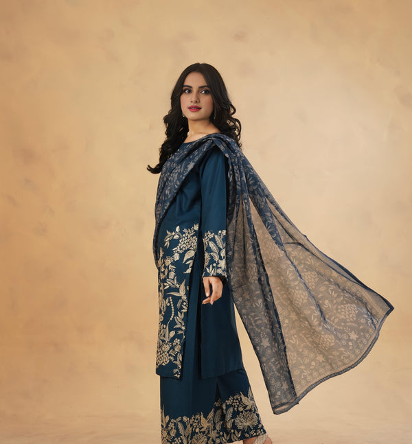 3 Piece Stitched Luxury Embroidered Pret | N - 5009