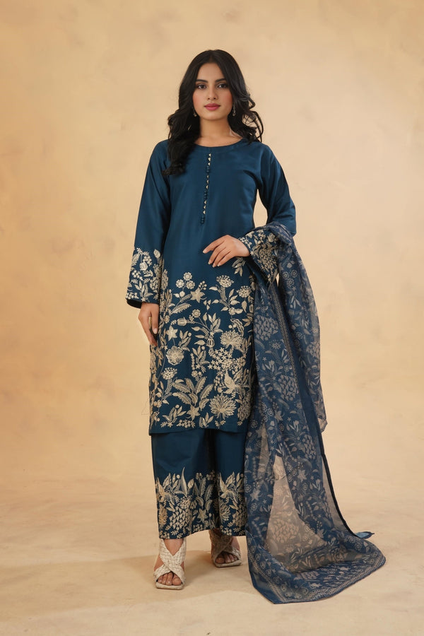3 Piece Stitched Luxury Embroidered Pret | N - 5009