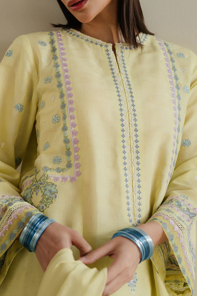 Zara Shahjahan 3PC LAWN EMBROIDERED SHIRT WITH Embroidered Dupatta - NS 0221