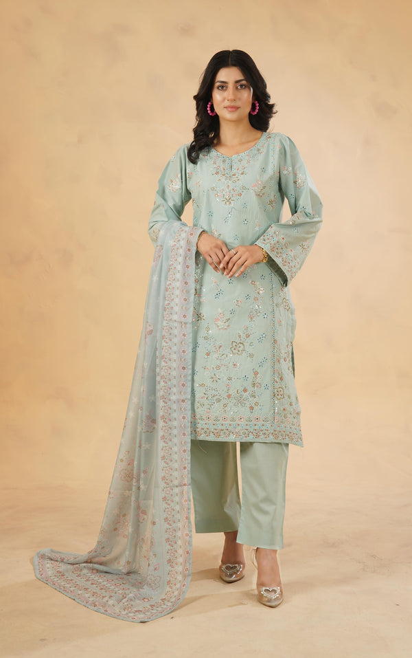 3 Piece Stitched Luxury Embroidered Pret | N - 5014