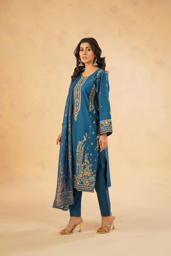 3 Piece Stitched Luxury Embroidered Pret| N - 5001