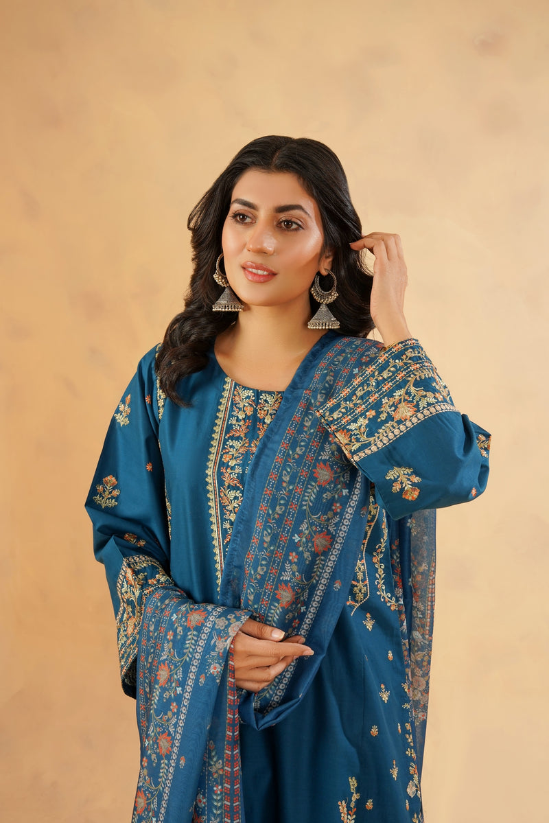 3 Piece Stitched Luxury Embroidered Pret| N - 5001