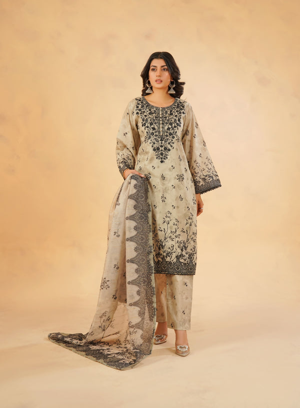 3 Piece Stitched Luxury Embroidered Pret | N - 5005