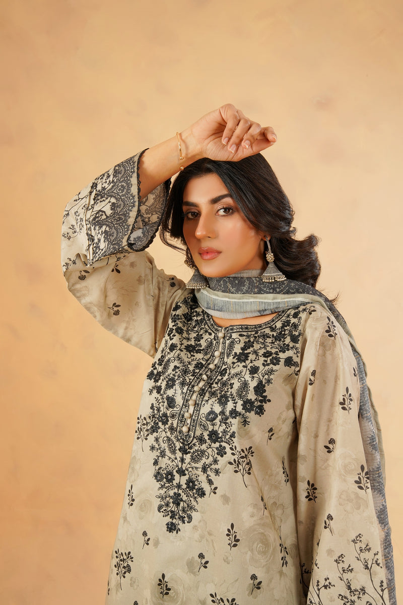 3 Piece Stitched Luxury Embroidered Pret | N - 5005