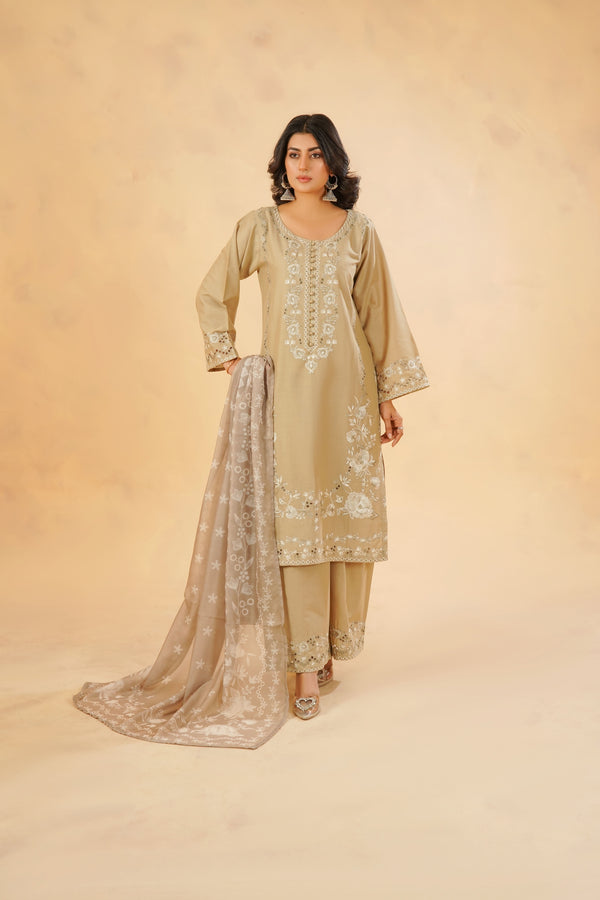 3 Piece Stitched Luxury Embroidered Pret | N - 5006