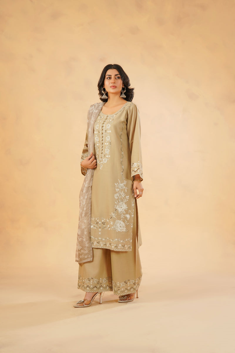 3 Piece Stitched Luxury Embroidered Pret | N - 5006