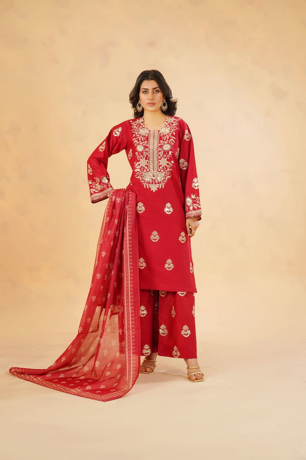 3 Piece Stitched Luxury Embroidered Pret | N - 5003