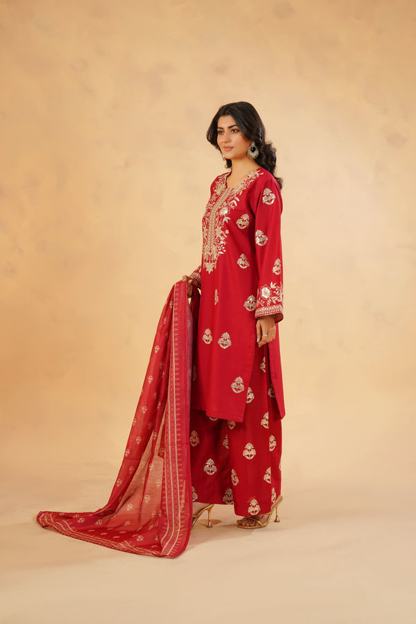 3 Piece Stitched Luxury Embroidered Pret | N - 5003