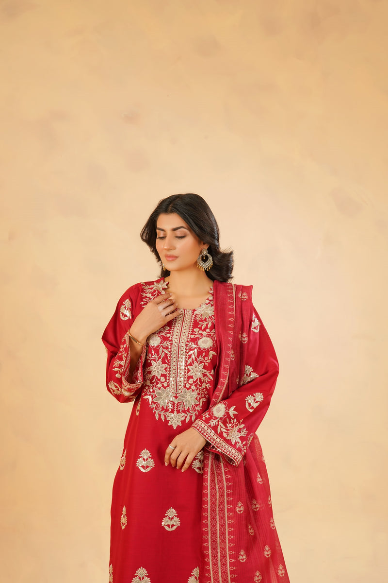 3 Piece Stitched Luxury Embroidered Pret | N - 5003