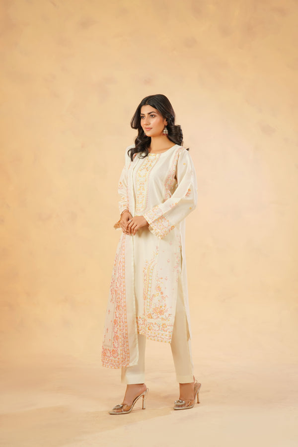 3 Piece Stitched Luxury Printed Pret | N - 5008