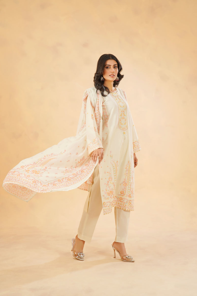 3 Piece Stitched Luxury Printed Pret | N - 5008