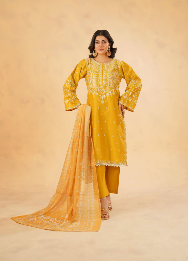 3 Piece Stitched Luxury Embroidered Pret | N - 5002