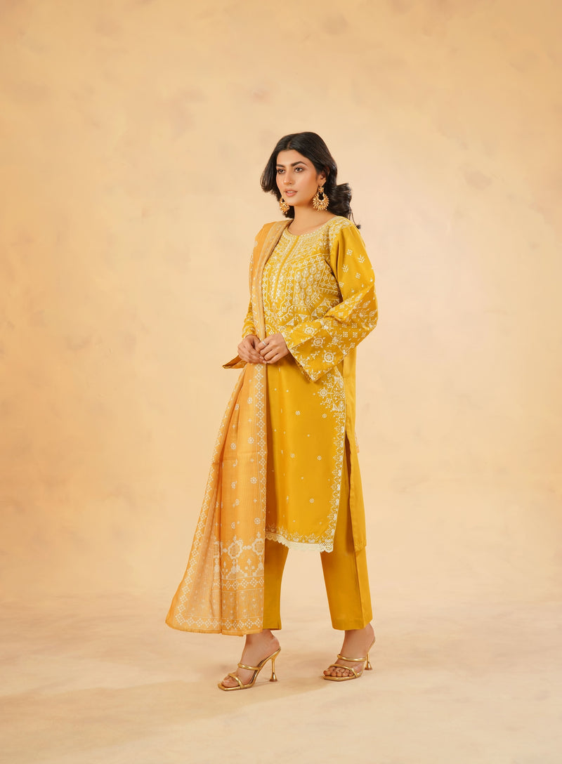 3 Piece Stitched Luxury Embroidered Pret | N - 5002