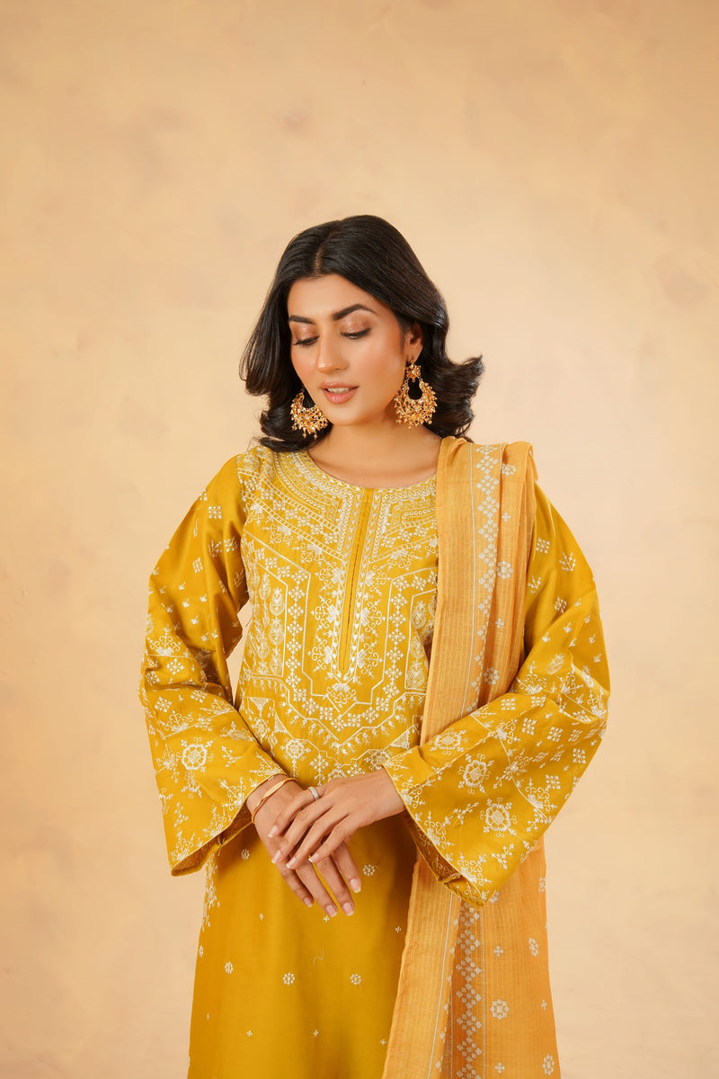 3 Piece Stitched Luxury Embroidered Pret | N - 5002