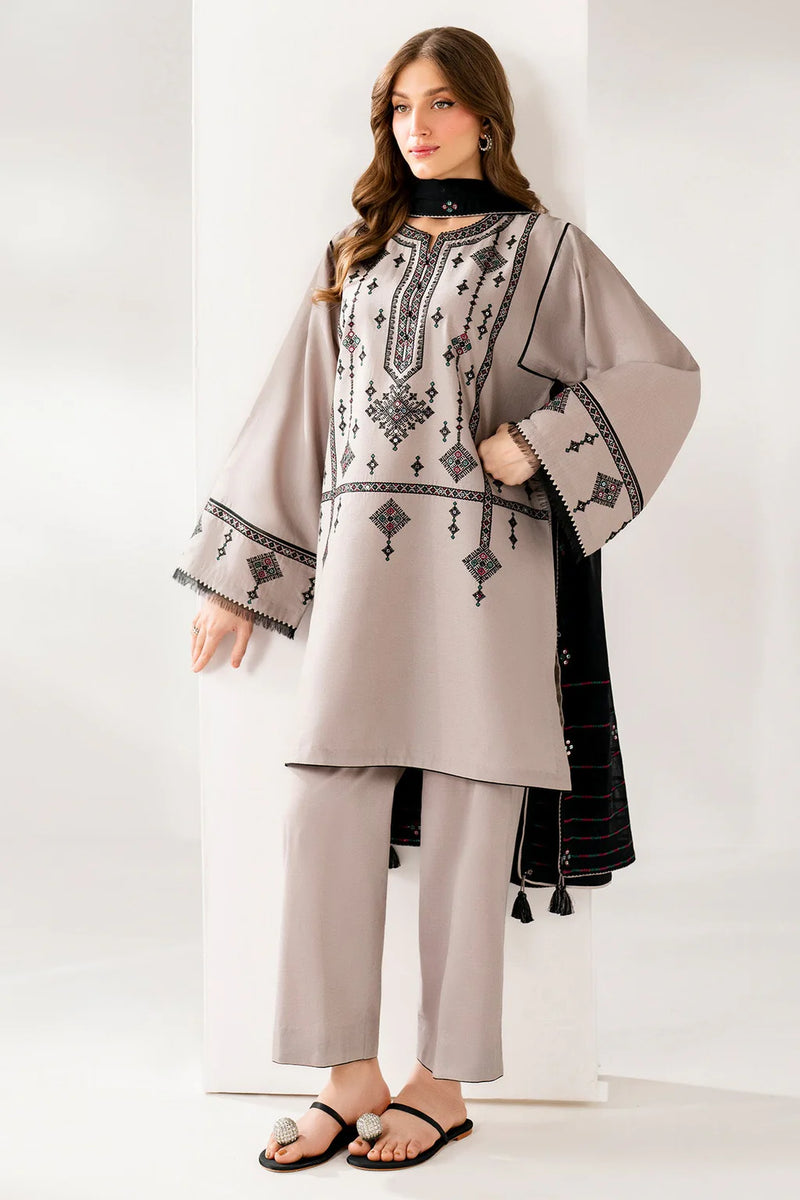 JAZMIN-3PC DHANAK EMBROIDERED SHIRT WITH CHIFFON EMB DUPATTA AND TROUSER-4192