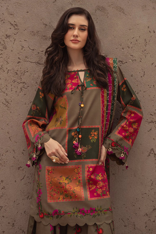 CHARIZMA-3PC KHADDAR PRINTED SHIRT WITH KHADDAR PRINTED DUPATTA AND PRINT TROUSER- NK 0213