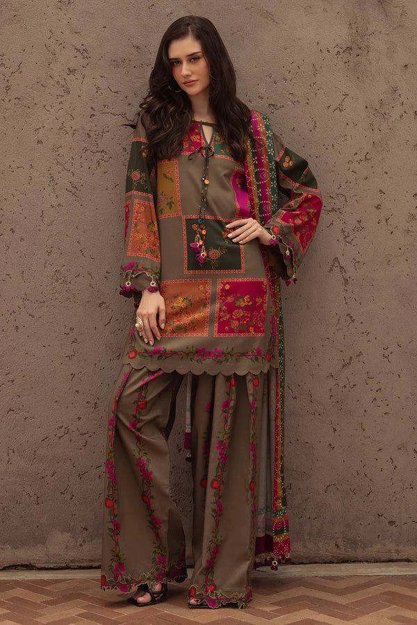 CHARIZMA-3PC KHADDAR PRINTED SHIRT WITH KHADDAR PRINTED DUPATTA AND PRINT TROUSER- NK 0213