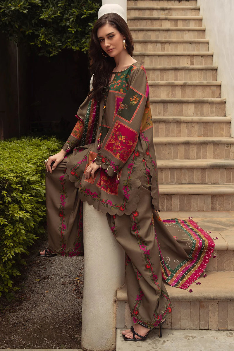 CHARIZMA-3PC KHADDAR PRINTED SHIRT WITH KHADDAR PRINTED DUPATTA AND PRINT TROUSER- NK 0213