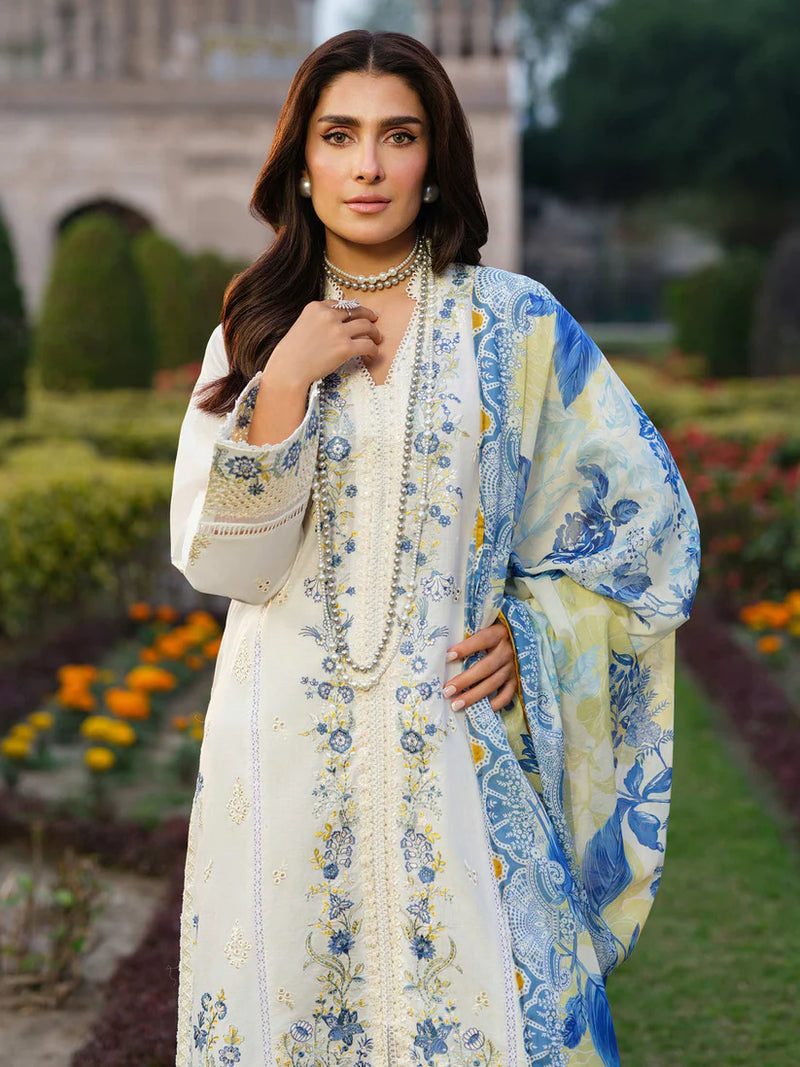 Dhanak-3PC Embroidered Shirt with Digital Printed Wool Shawl -13347