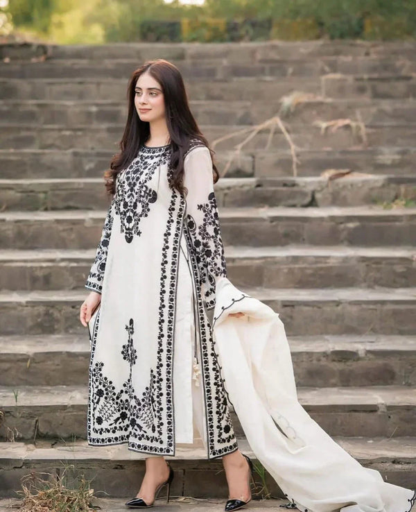 Jazmin Unstitched Dhanak 3PC Embroidered With Dhanak Embroidered Shawl-105