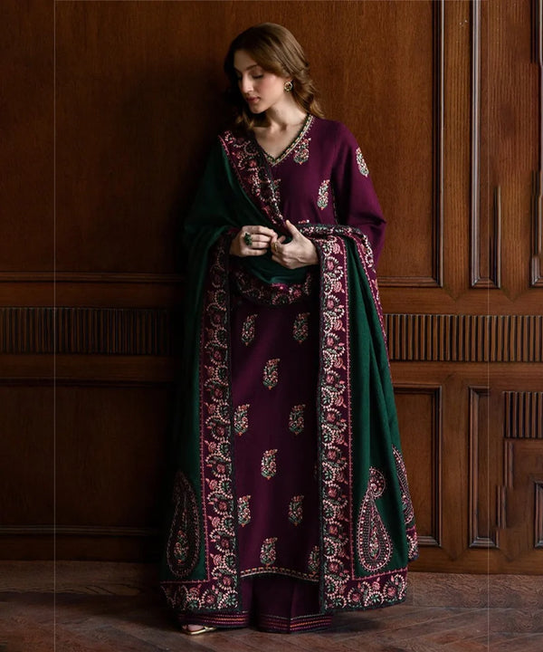 Batik-Dhanak 3PC Embroidered Shirt with Dhanak Embroidered Dupatta - NK 3563