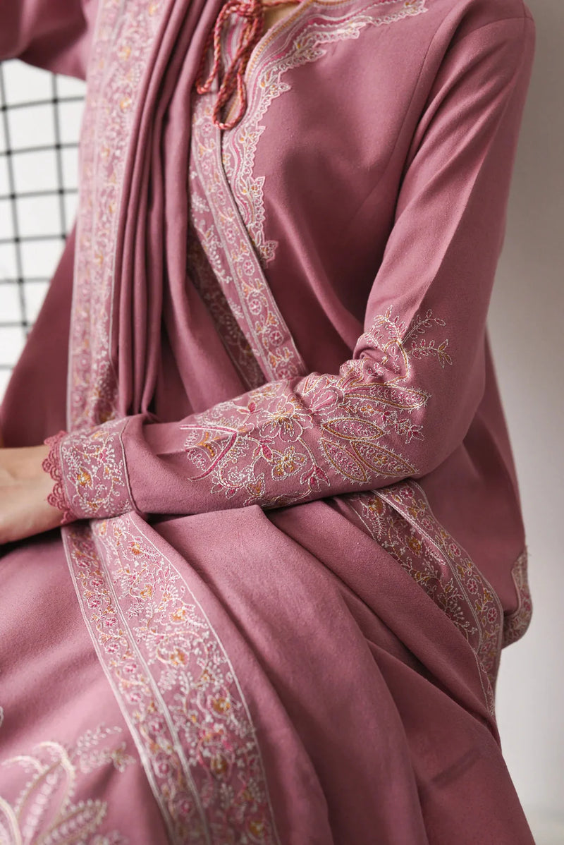 BATIK-3PC DHANAK EMBROIDERED SHIRT WITH DHANAK EMBROIDERED SHAWL AND TROUSER-BIC - 14189