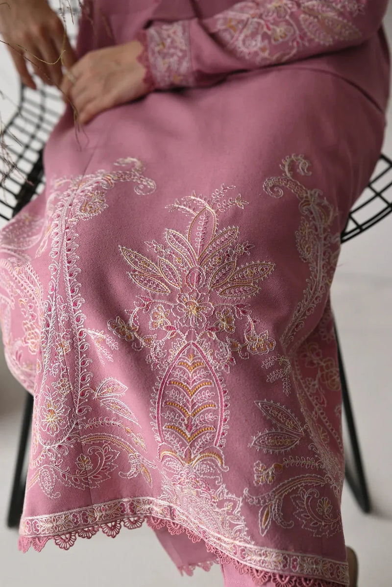 BATIK-3PC DHANAK EMBROIDERED SHIRT WITH DHANAK EMBROIDERED SHAWL AND TROUSER-BIC - 14189