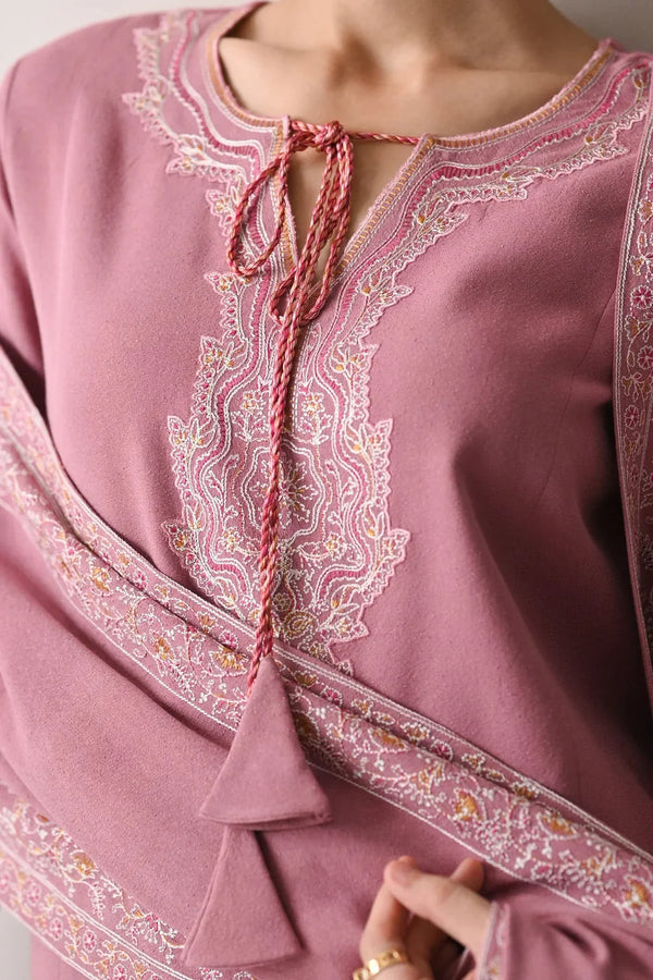 BATIK-3PC DHANAK EMBROIDERED SHIRT WITH DHANAK EMBROIDERED SHAWL AND TROUSER-BIC - 14189