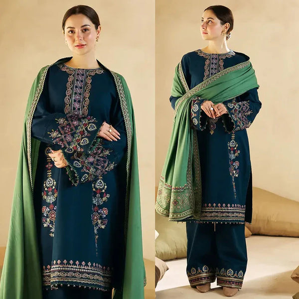 Dhanak Unstitched 3PC Embroidered-1293
