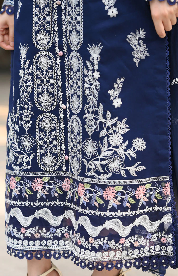 Libaas - Dhanak-3PC  Unstitched Embroidered Shirt with Chiffon Embroidered Dupatta-3460