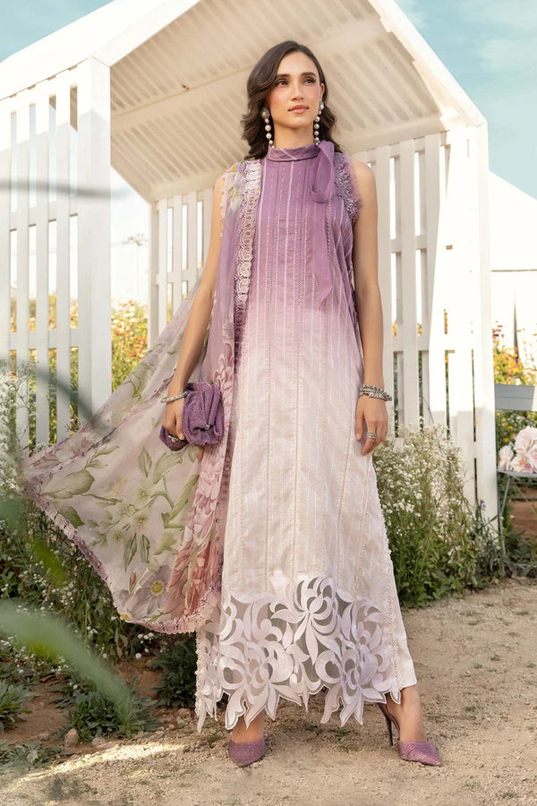 MARIA.B-3PC LAWN PRINTED SHIRT WITH CHIFFON PRINT DUPATTA AND PRINT TROUSER-BIC-2511