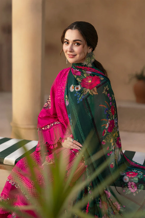 Saira Rizwan Dhanak-3PC Unstitched Embroidered Shirt with Digital Printed Wool Shawl -3408