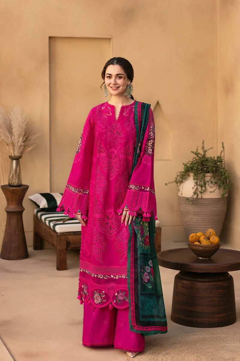 Saira Rizwan Dhanak-3PC Unstitched Embroidered Shirt with Digital Printed Wool Shawl -3408
