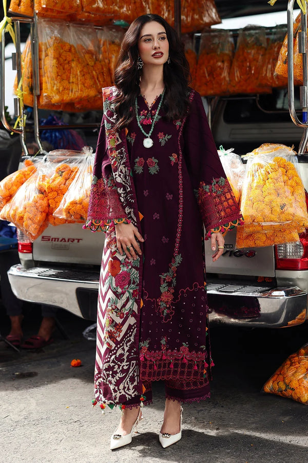 CHARIZMA-Dhanak-3PC Embroidered Shirt with Digital Printed Wool Shawl - NK 3555