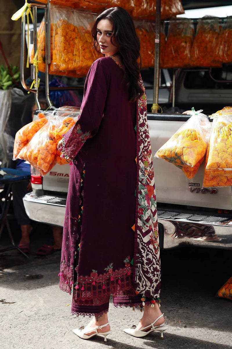 CHARIZMA-Dhanak-3PC Embroidered Shirt with Digital Printed Wool Shawl - NK 3555