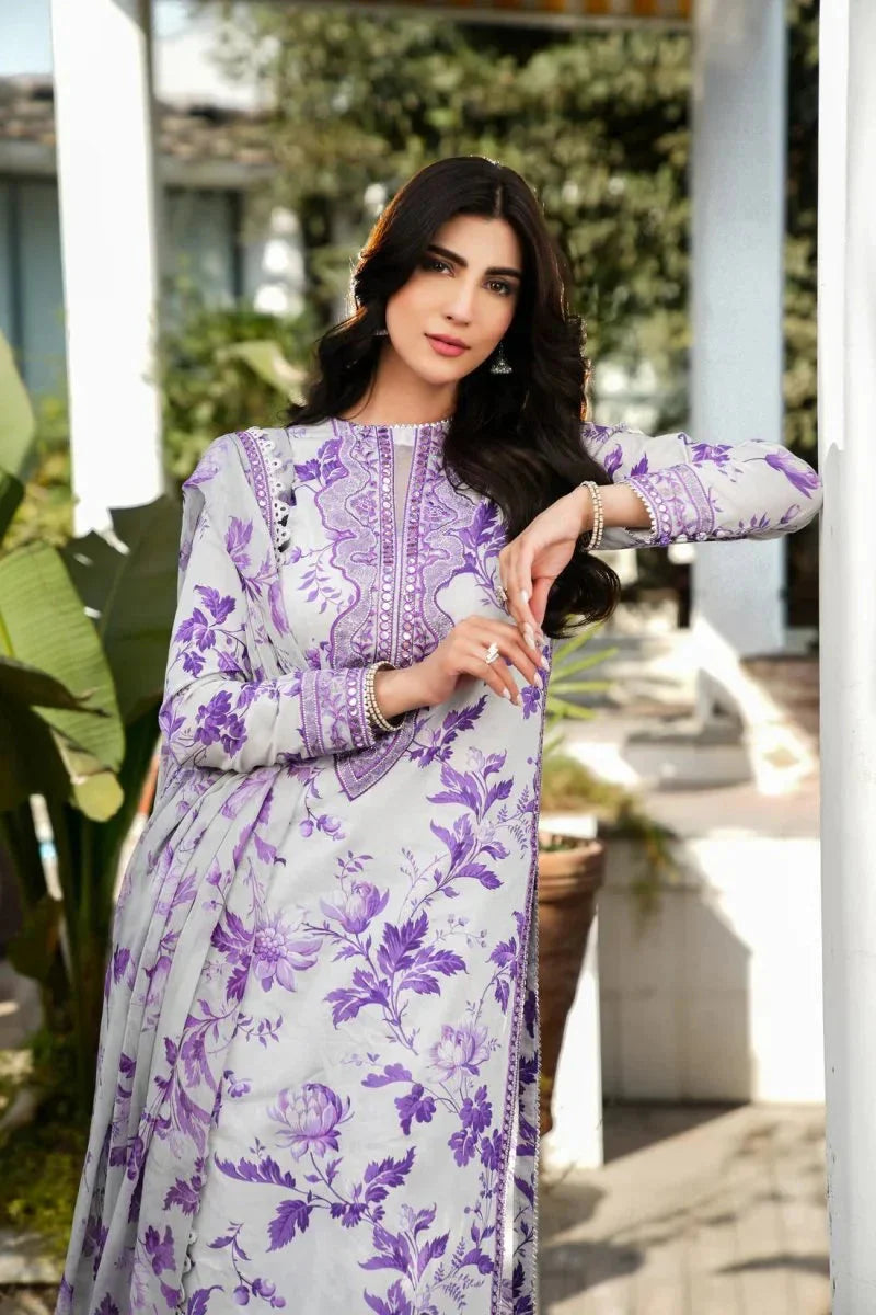Aneela's - Karandi-3PC Embroidered Shirt with Karandi Printed Embroidered Dupatta -1712