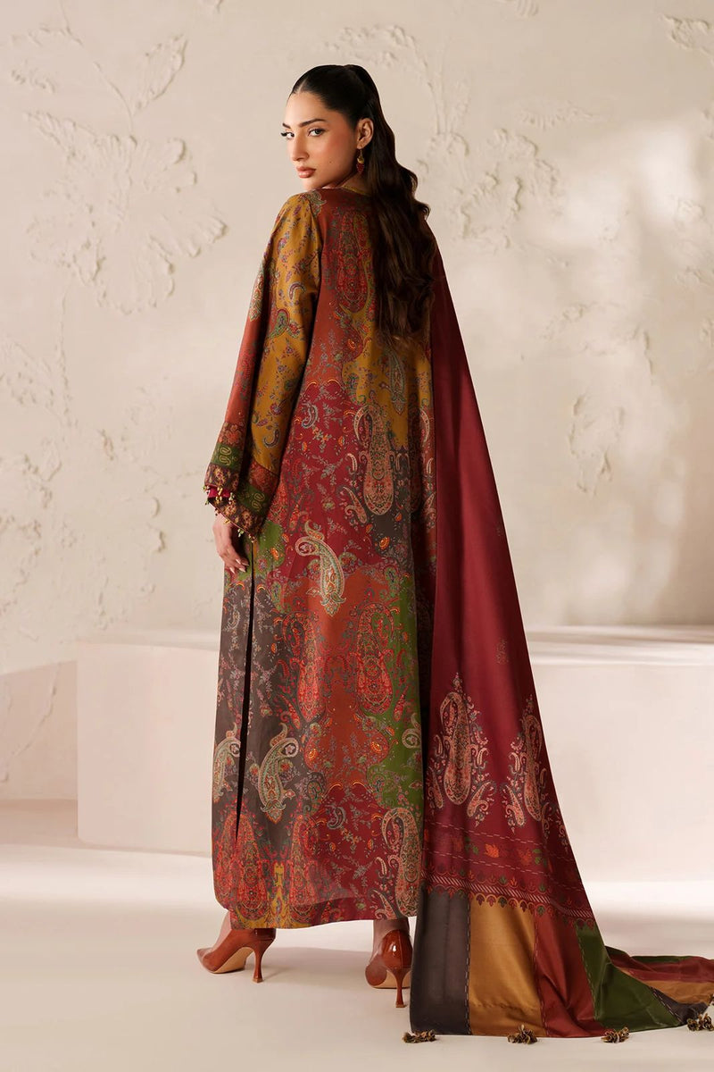 BAROUQE - 3PC UNSTITCHED KHADDAR PRINTED SHIRT WITH KHADDAR PRINTED DUPATTA AND PRINT TROUSER - NK 1202