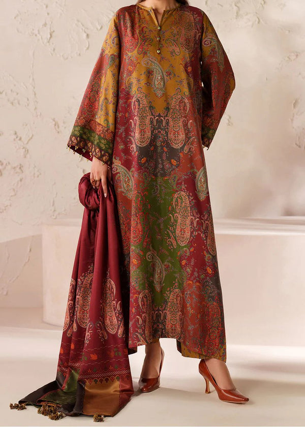 BAROUQE - 3PC UNSTITCHED KHADDAR PRINTED SHIRT WITH KHADDAR PRINTED DUPATTA AND PRINT TROUSER - NK 1202