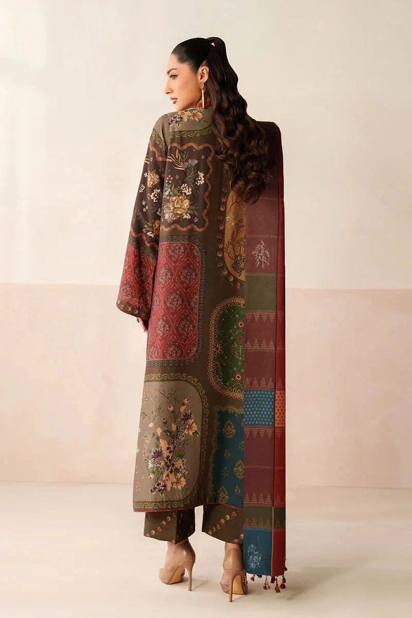 BAROUQE - 3PC UNSTITCHED KHADDAR PRINTED SHIRT WITH KHADDAR PRINTED DUPATTA AND PRINT TROUSER - NK 0201