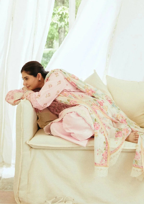 Coco - Dhanak 3PC Unstitched Embroidered Shirt with Digital Printed Wool Shawl-13193