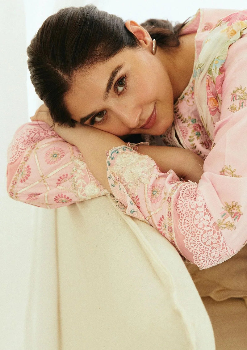 Coco - Dhanak 3PC Unstitched Embroidered Shirt with Digital Printed Wool Shawl-13193