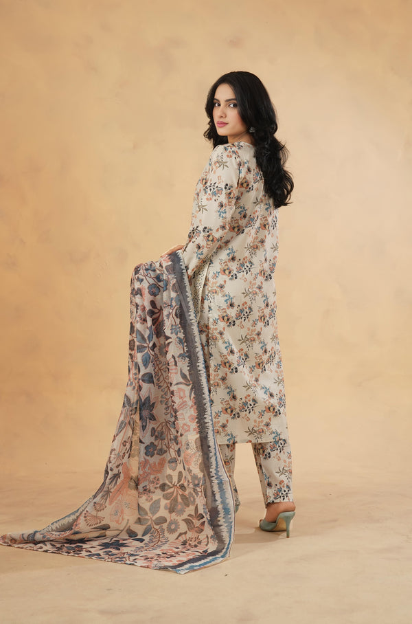3 Piece Stitched Luxury Printed Pret | N - 5018