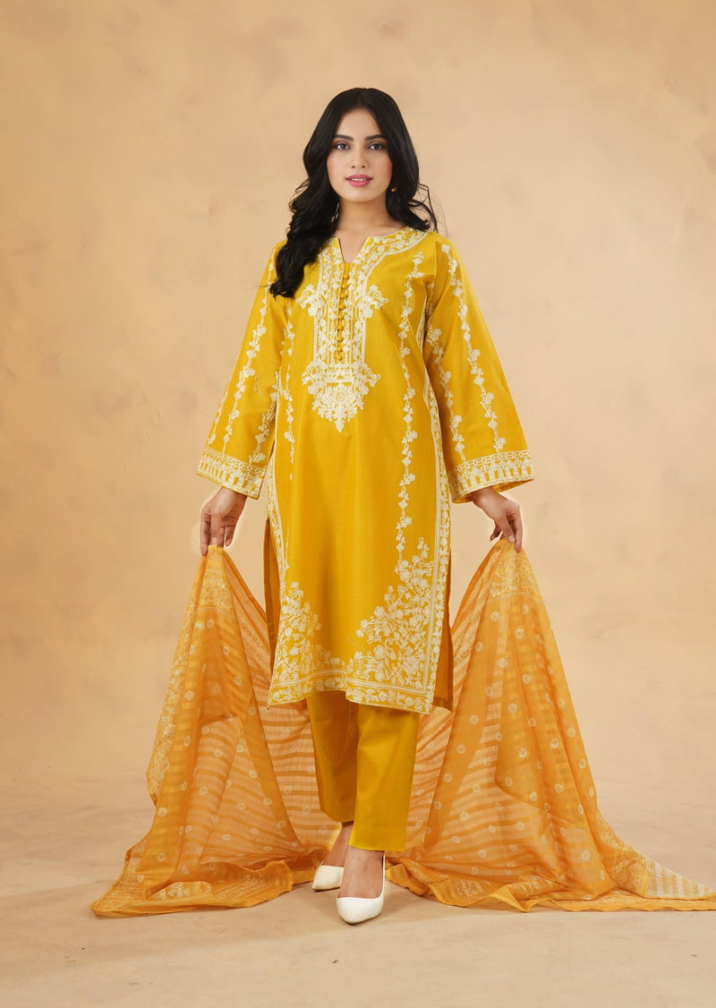 3 Piece Stitched Luxury Embroidered Pret | N - 5016