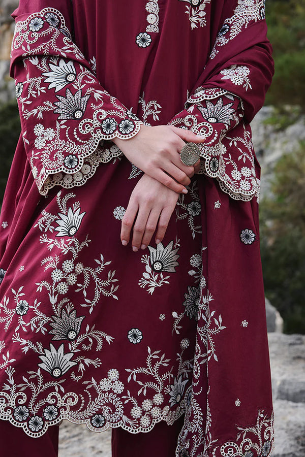 IMAGE-3PC LAWN EMBROIDERED SHIRT WITH CHIFFON EMBROIDERED DUAPATTA AND TROUSER-BIC-3715
