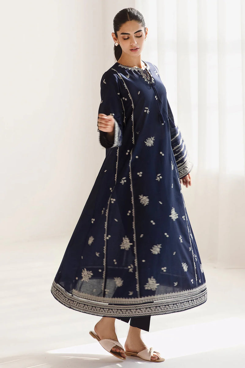 JAZMIN-3PC DHANAK SEQUENCE EMBROIDERED SHIRT WITH COUTRAI PRINTED SHAWL & DHANAK TOUSER-BIC-14182