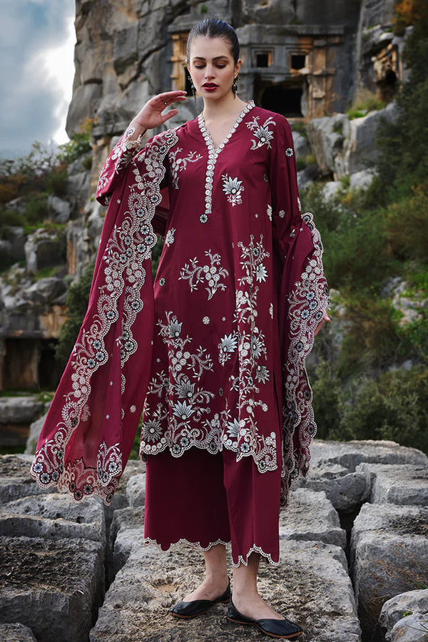 IMAGE-3PC LAWN EMBROIDERED SHIRT WITH CHIFFON EMBROIDERED DUAPATTA AND TROUSER-BIC-3715